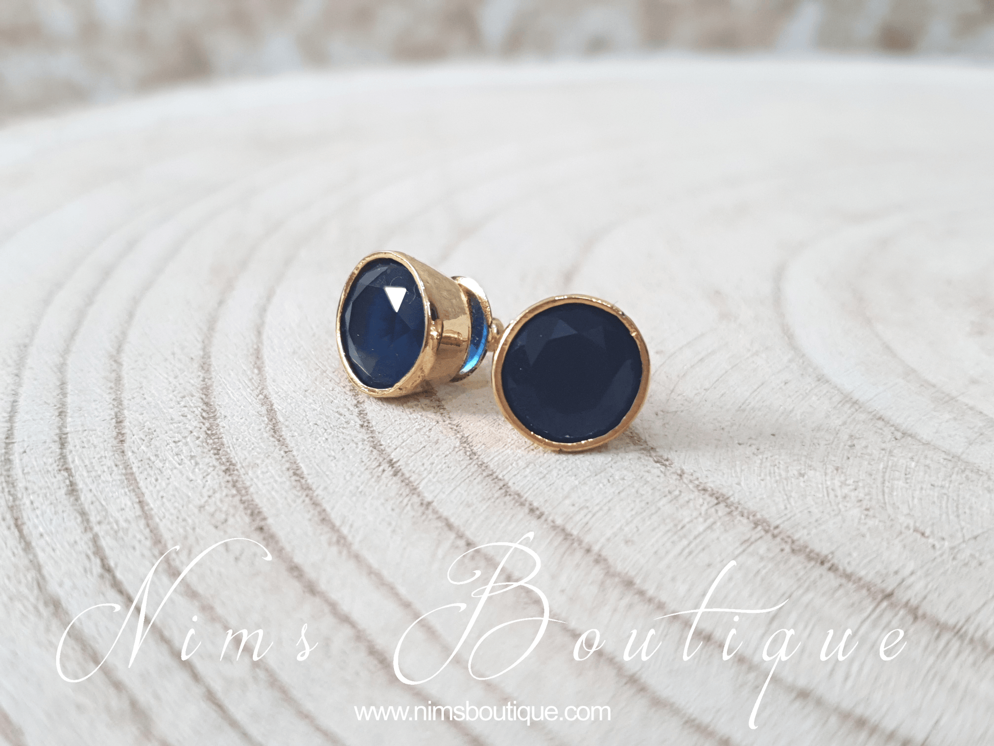 Nims Boutique The NB Navy stud earrings