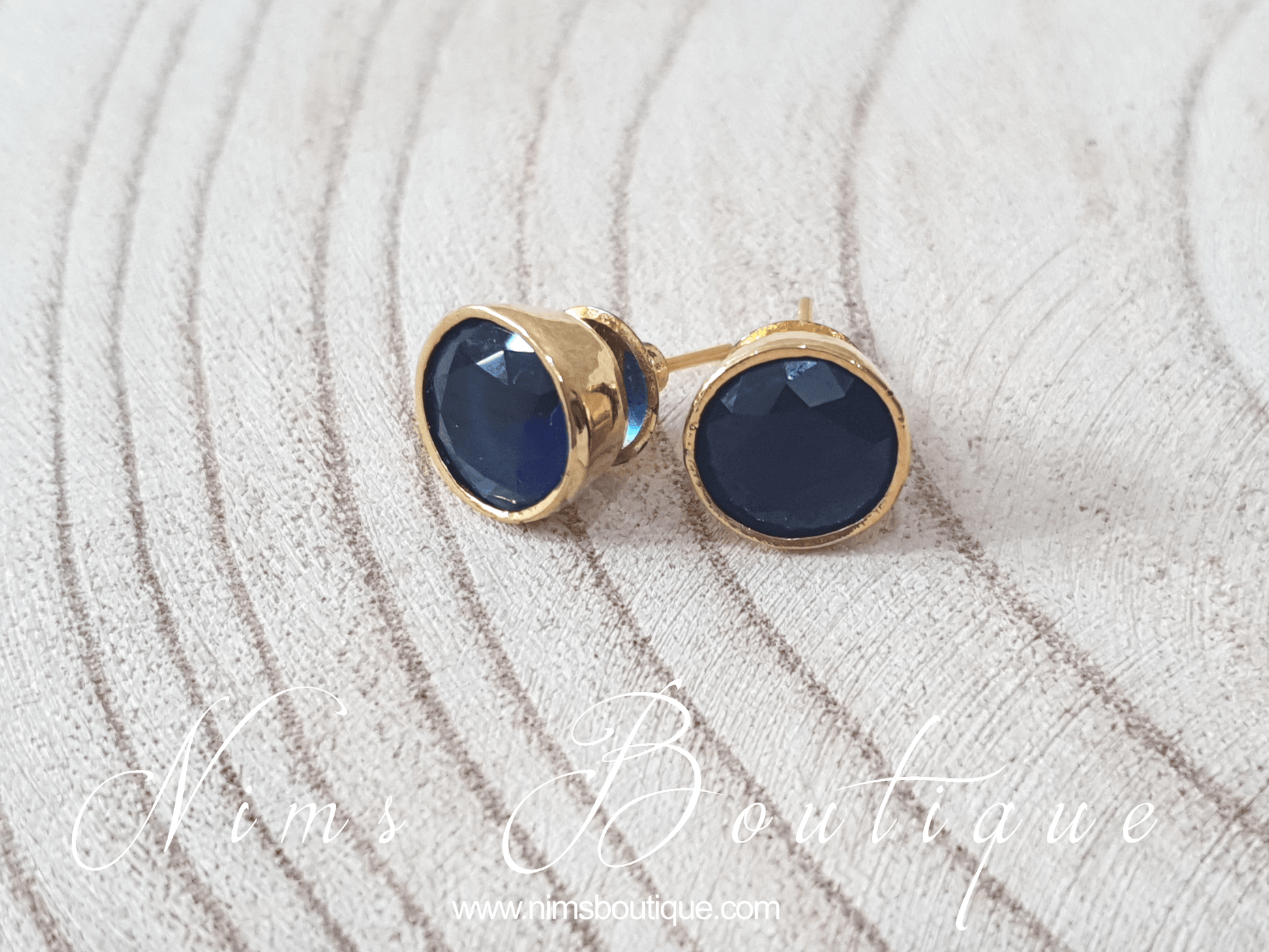 Nims Boutique The NB Navy stud earrings