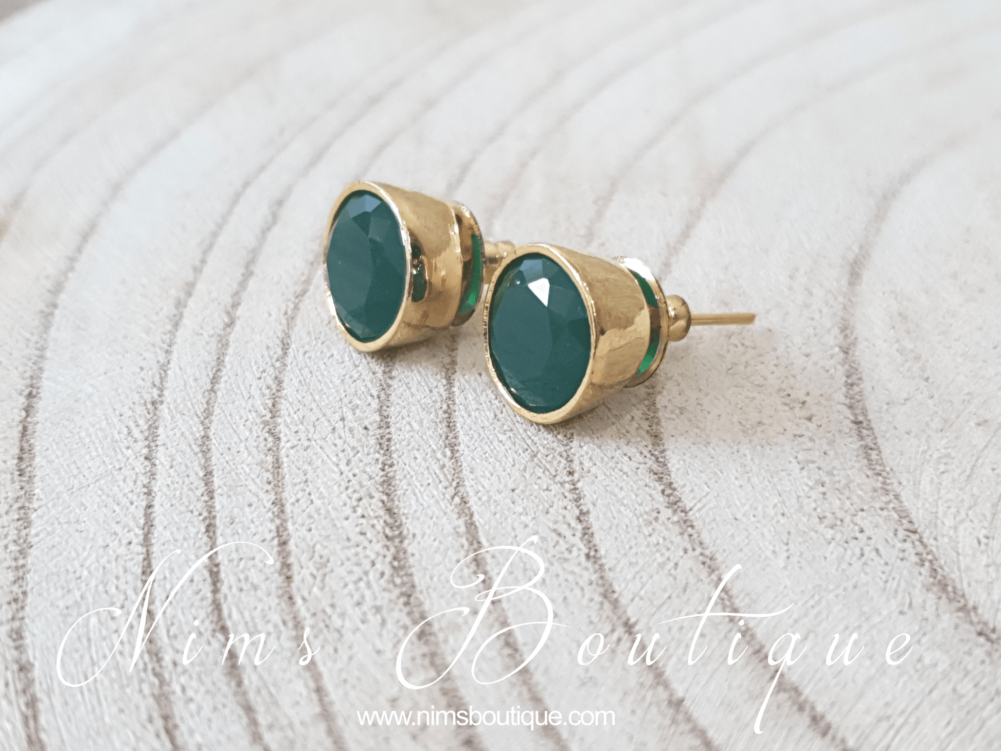 Nims Boutique The NB Green stud earrings