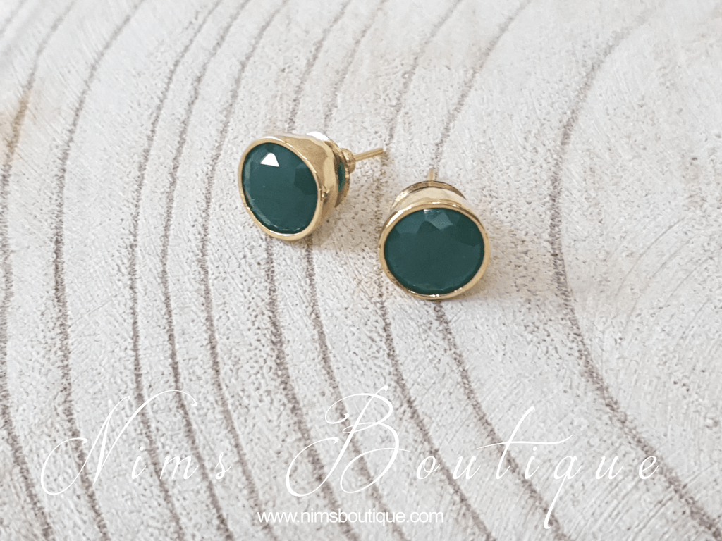 Nims Boutique The NB Green stud earrings