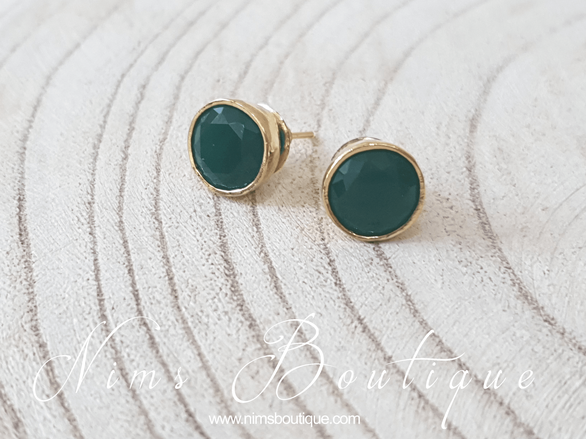 Nims Boutique The NB Green stud earrings