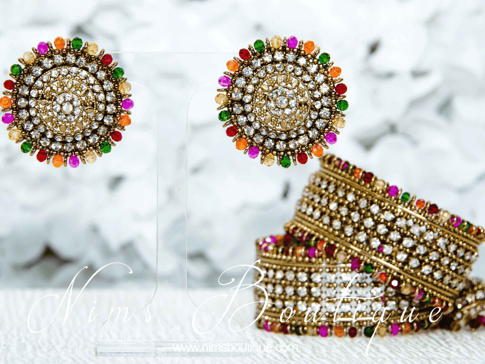 Nims Boutique Multicolour Royal Bracelet with hanging chumka 2