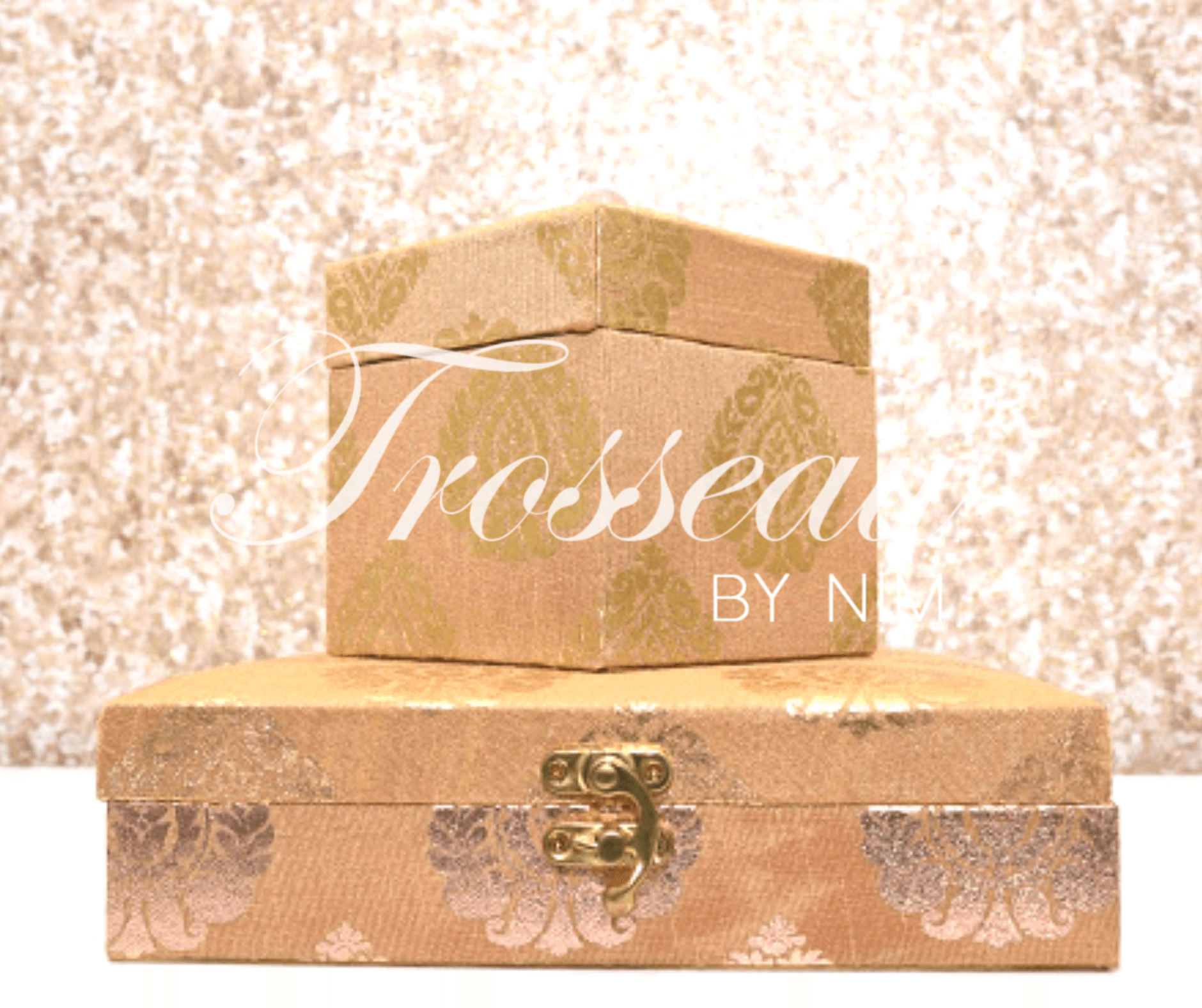 Nims Boutique Gold Silk Brocade Favor Box