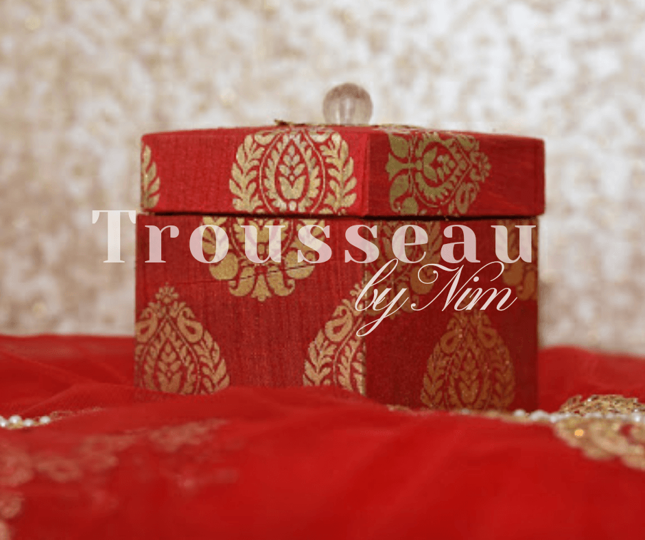 Nims Boutique Red Silk Brocade Favor Box