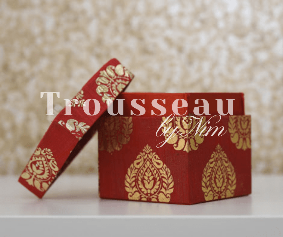 Nims Boutique Red Silk Brocade Favor Box