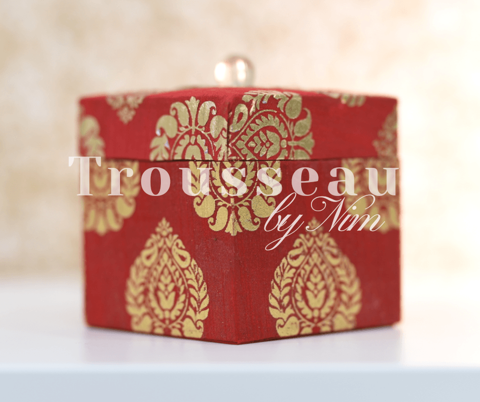 Nims Boutique Red Silk Brocade Favor Box