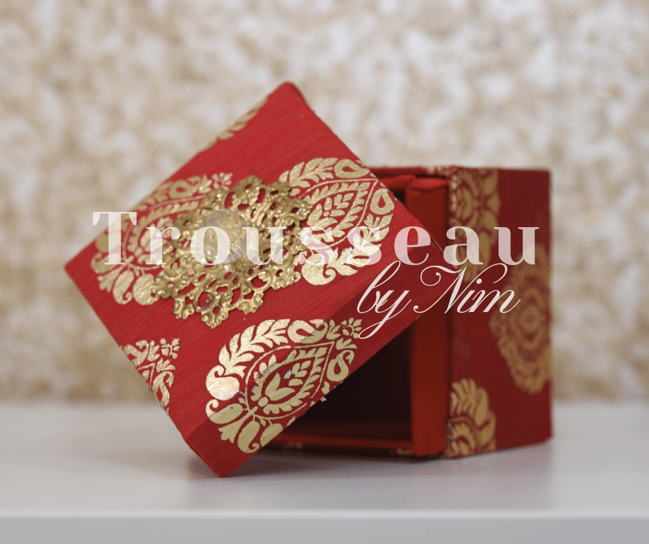 Nims Boutique Red Silk Brocade Favor Box