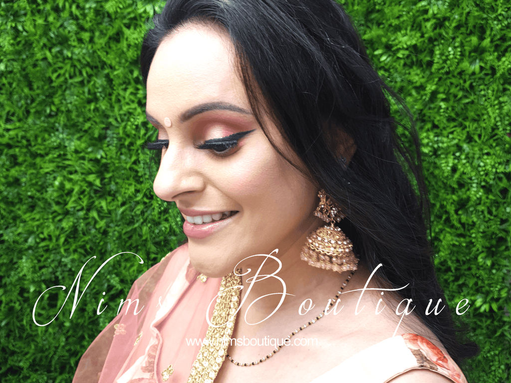 Nims Boutique Madhavi Maharani Peachy Gold Chumke