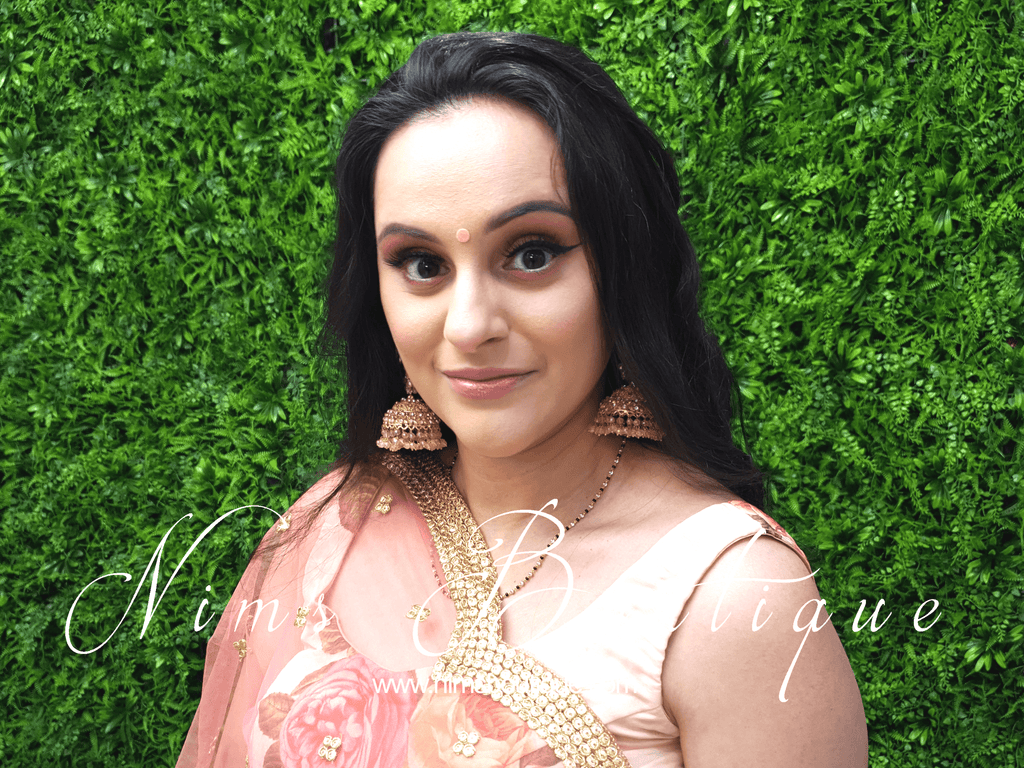 Nims Boutique Madhavi Maharani Peachy Gold Chumke