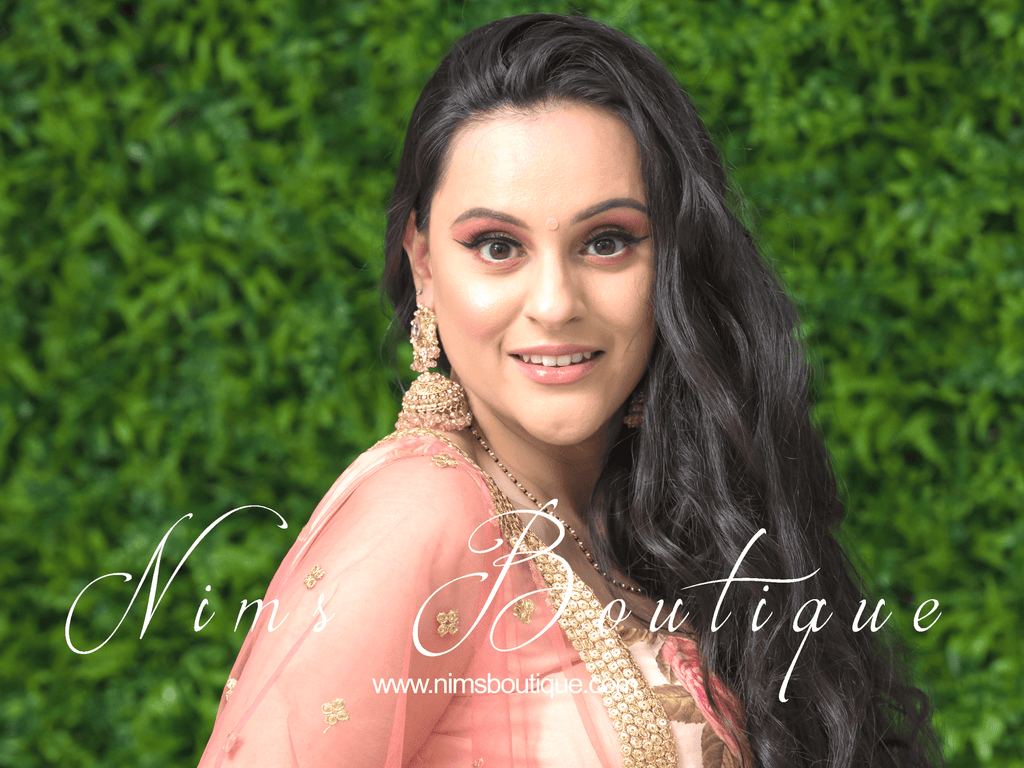 Nims Boutique Madhavi Maharani Peachy Gold Chumke