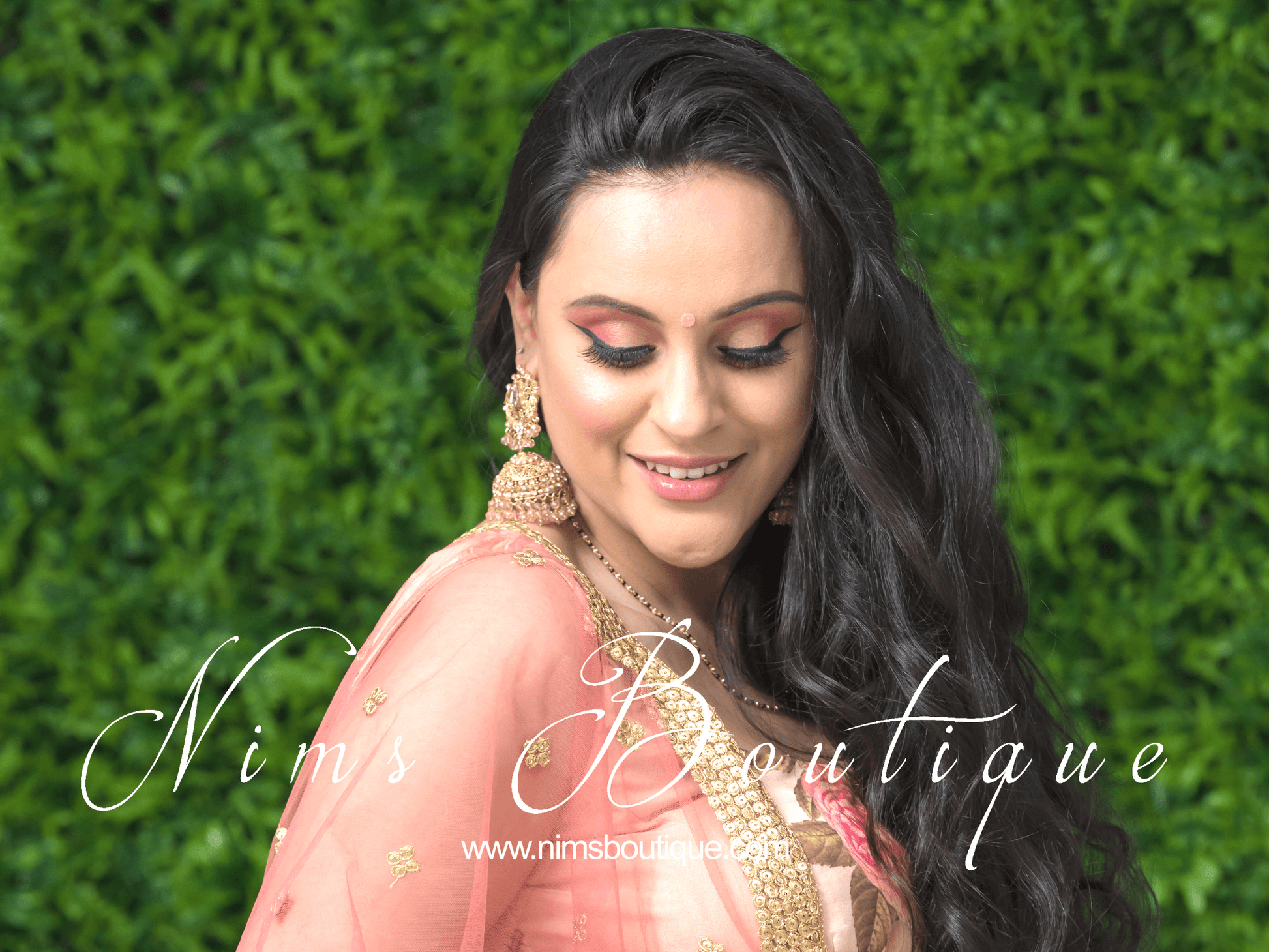 Nims Boutique Madhavi Maharani Peachy Gold Chumke