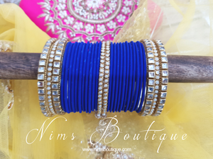 Royal Blue & Kundan Set of Bangles (RB2)