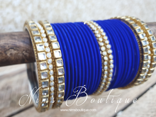 Royal Blue & Kundan Set of Bangles (RB2)