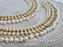 Gold Kundan & Pearl Pair of Anklets