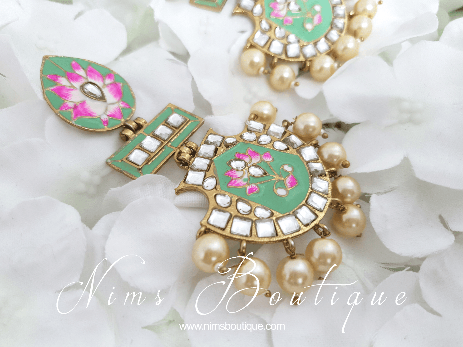 Nims Boutique Suhana Mint Blossom Earrings