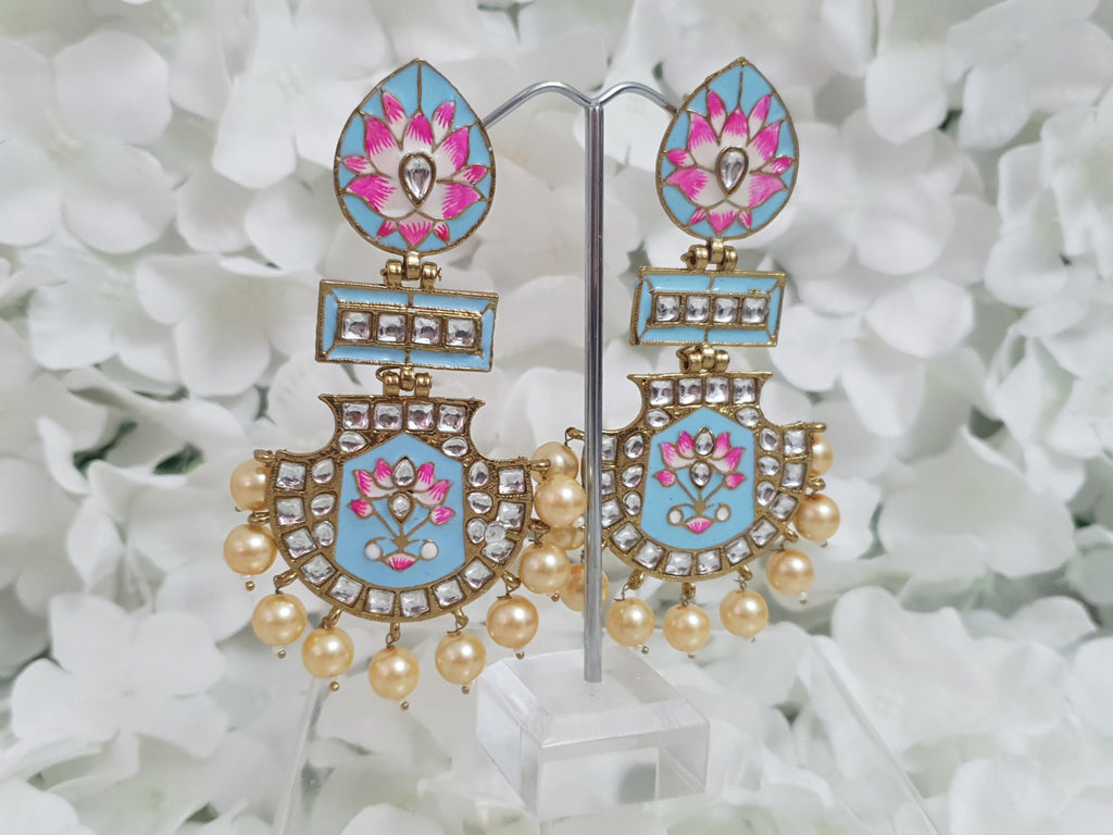 Nims Boutique Suhana Light Blue Blossom Earrings