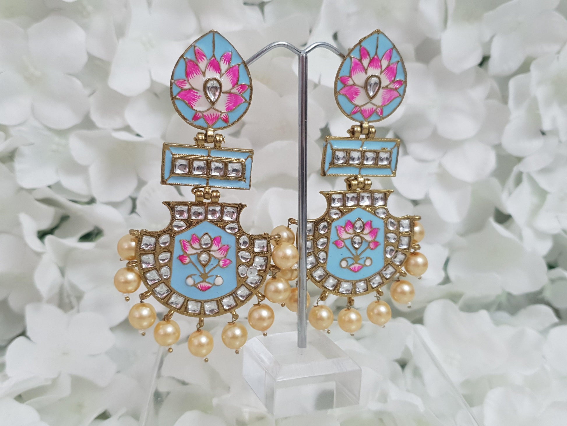 Nims Boutique Suhana Light Blue Blossom Earrings