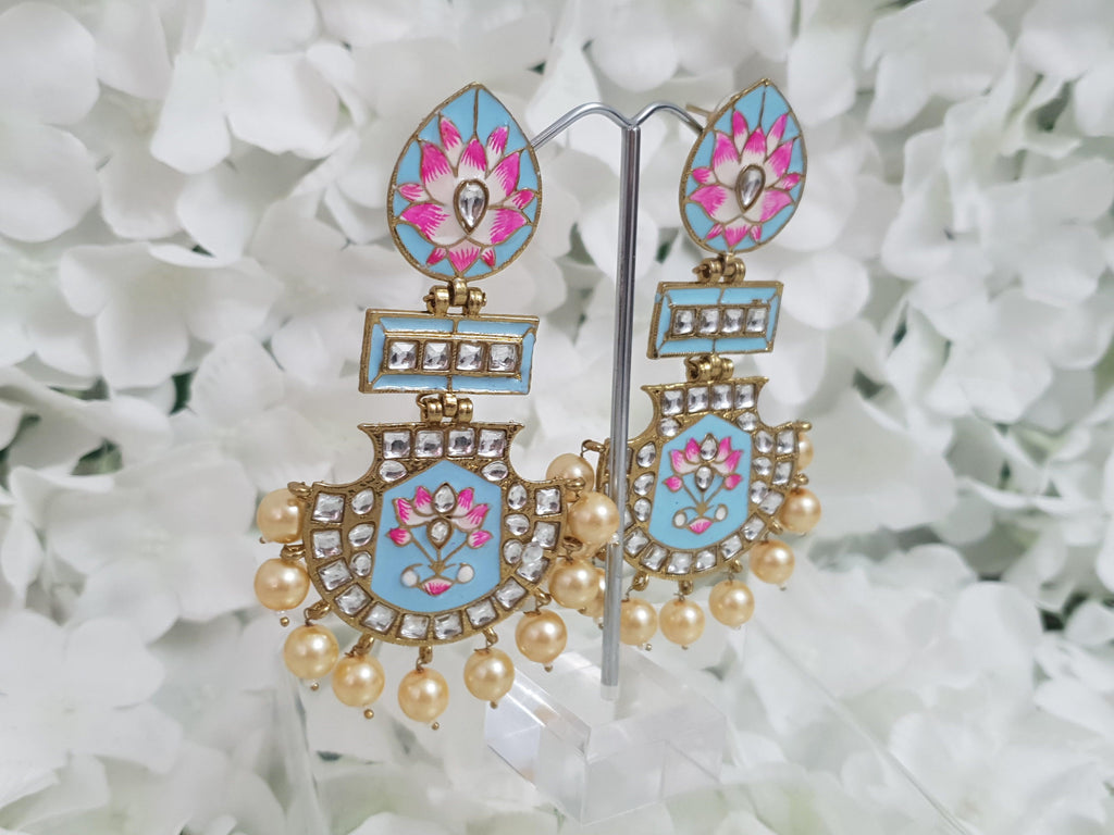 Nims Boutique Suhana Light Blue Blossom Earrings