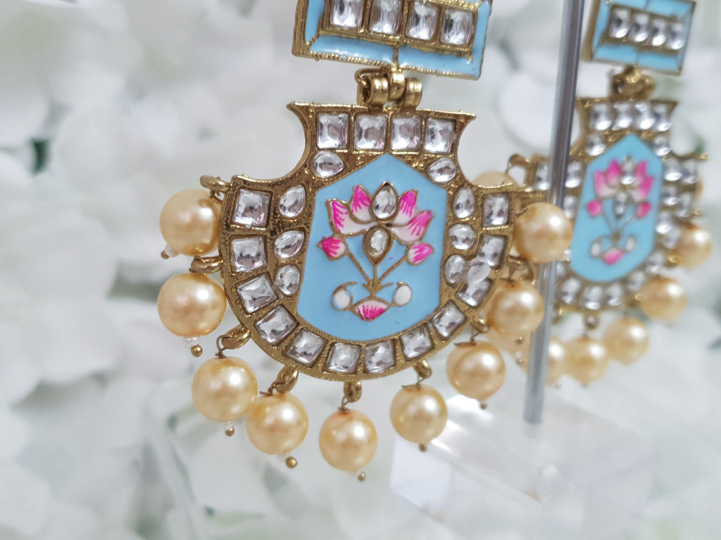 Nims Boutique Suhana Light Blue Blossom Earrings