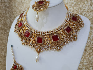 Ananya Gold & Red Maharani Set