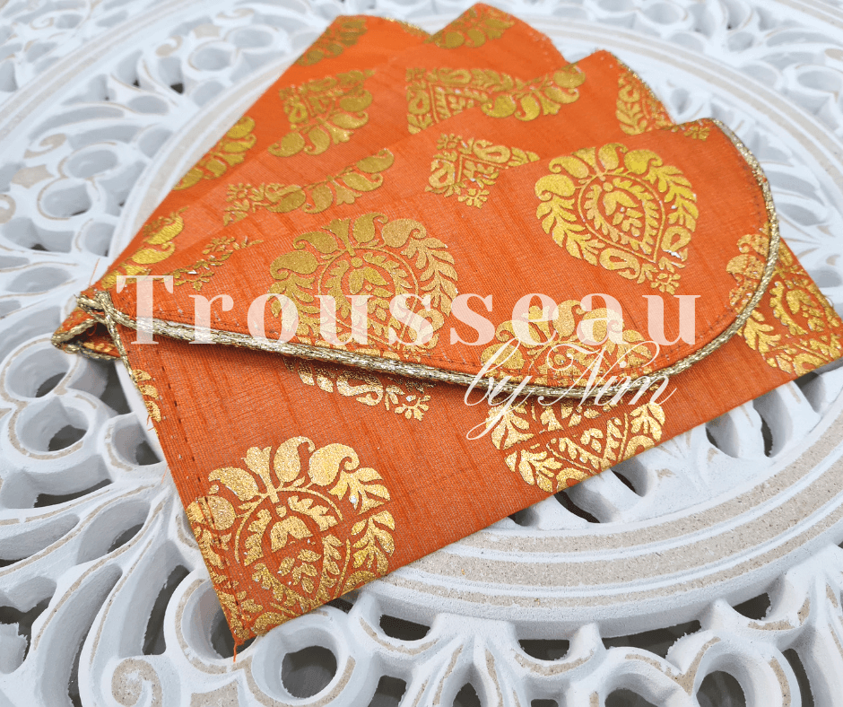 Nims Boutique Orange Paisley Brocade Money Wallets