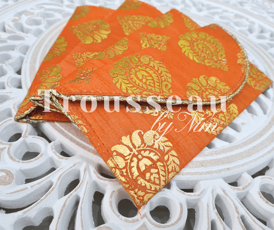 Nims Boutique Orange Paisley Brocade Money Wallets
