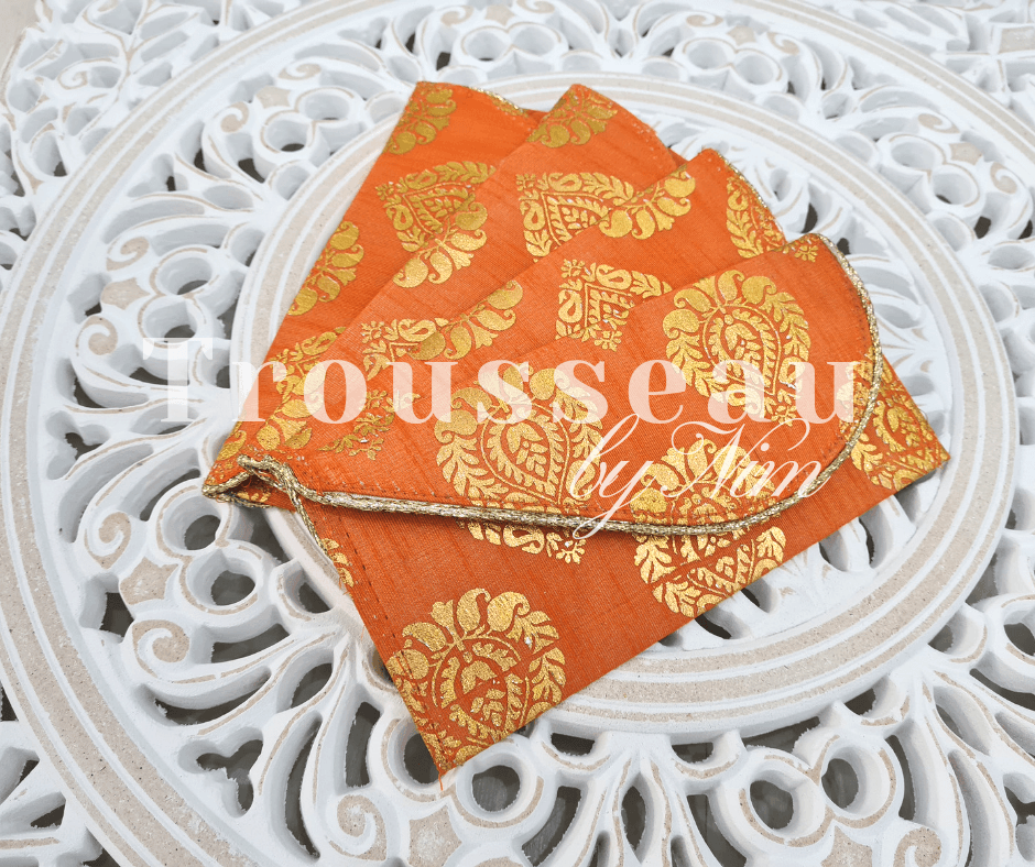 Nims Boutique Orange Paisley Brocade Money Wallets