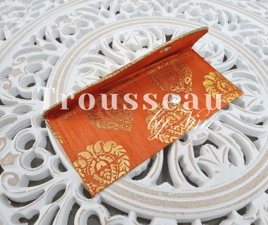 Nims Boutique Orange Paisley Brocade Money Wallets