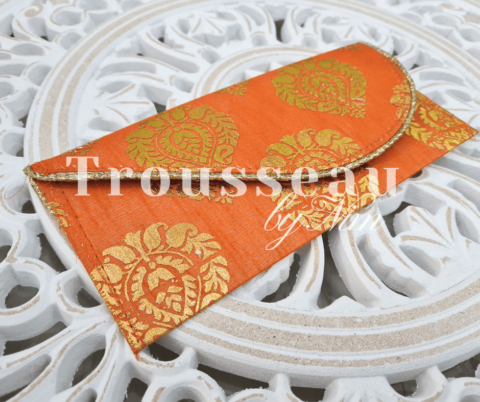 Nims Boutique Orange Paisley Brocade Money Wallets