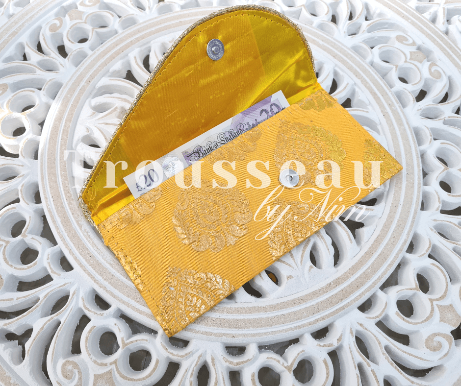 Nims Boutique Yellow Paisley Brocade Money Wallets