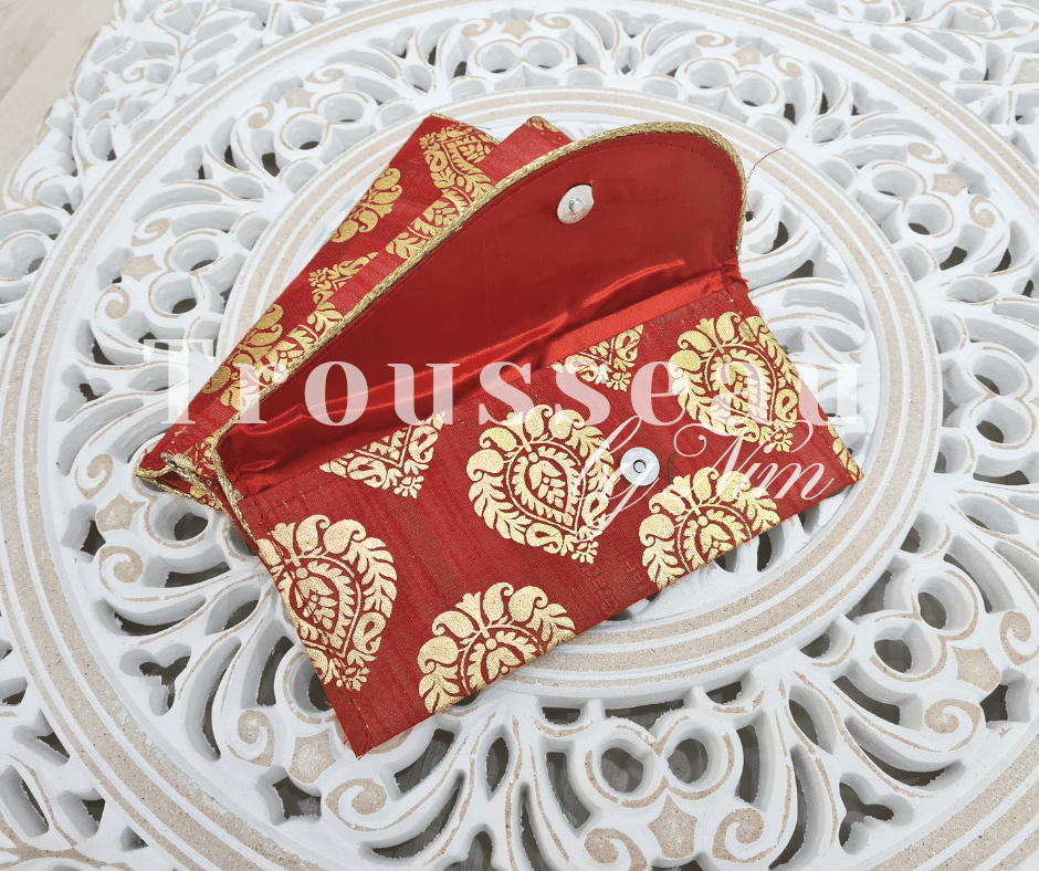 Nims Boutique Red Paisley Brocade Money Wallets