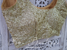 Luxury Gold Sequin Sleeveless Blouse Short (size 4-20)