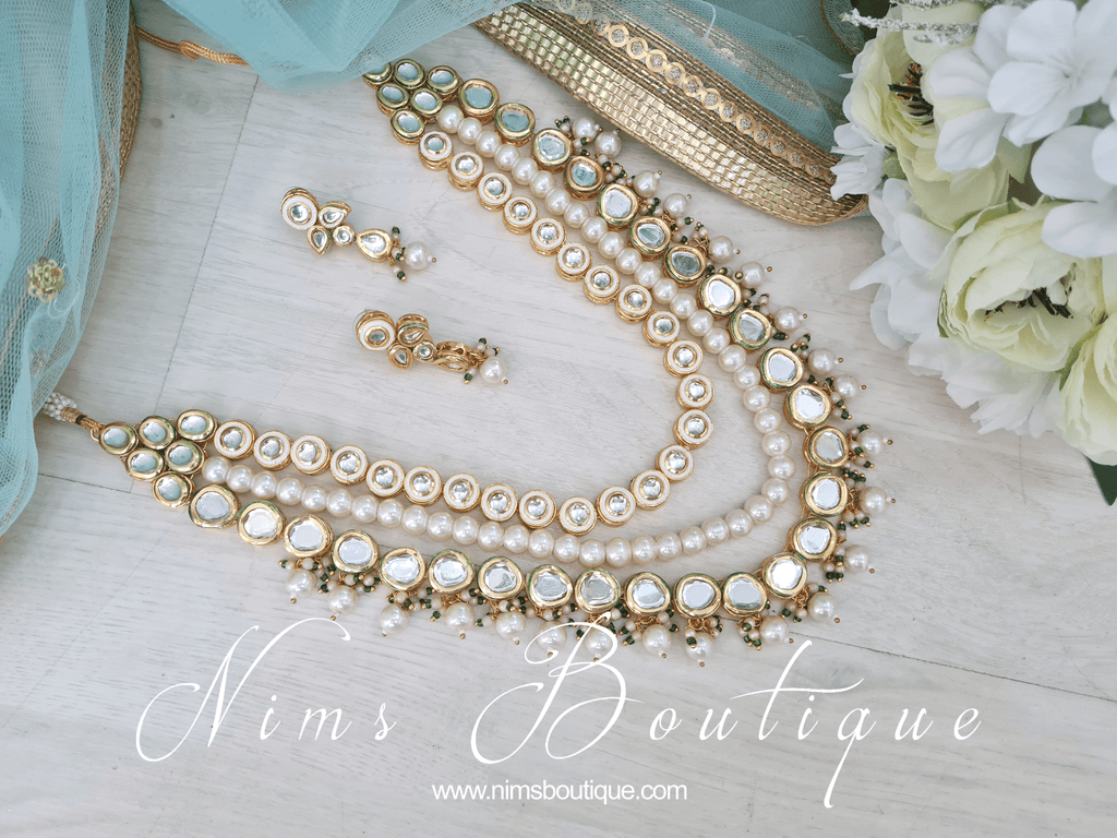 Nims Boutique Myra Blossom Kundan Pearl Haar Set