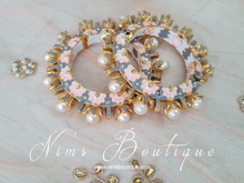 Nims Boutique Luxury Grey & Peach Meenakari Kara/Bracelet various sizes