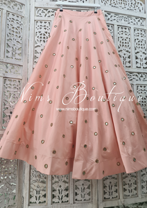 Silk Peach Mirror readymade skirt/lehnga (sizes 4-22)