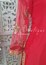 Long Sleeved Red Pure Silk Pajami Suit (sizes 4 to 14)