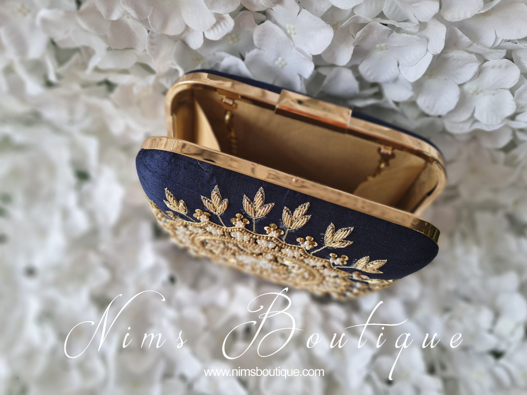 Large navy 2025 clutch bag