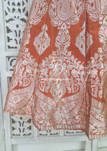 Luxury Rusty Brown Brocade Semi stitched skirt/lehnga
