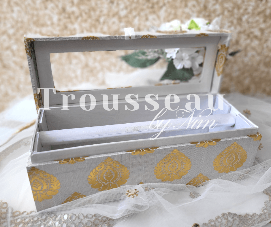 Nims Boutique Ivory Brocade Bangle Box
