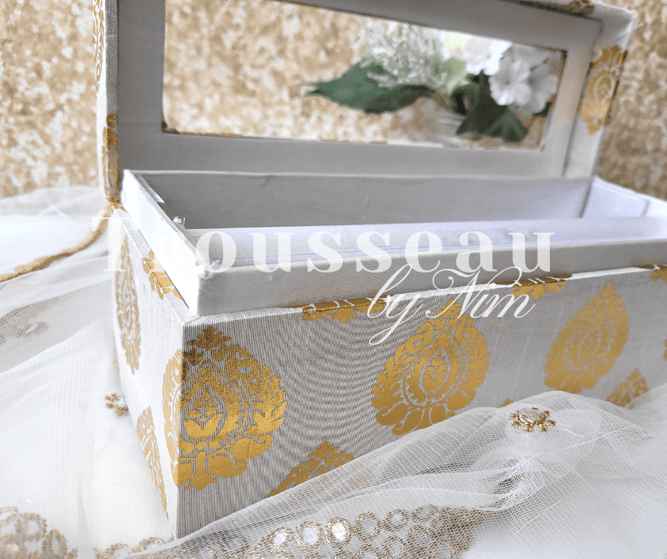 Nims Boutique Ivory Brocade Bangle Box