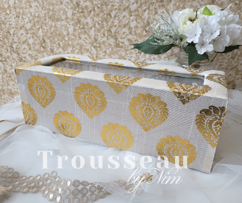 Nims Boutique Ivory Brocade Bangle Box