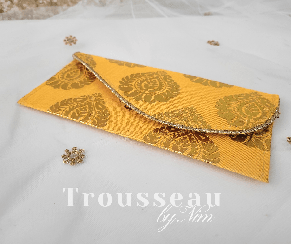 Nims Boutique Yellow Paisley Brocade Money Wallets