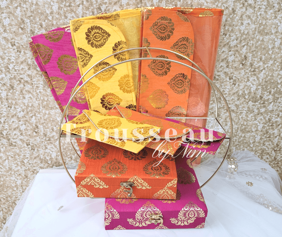 Nims Boutique Orange Paisley Brocade Sari Bag