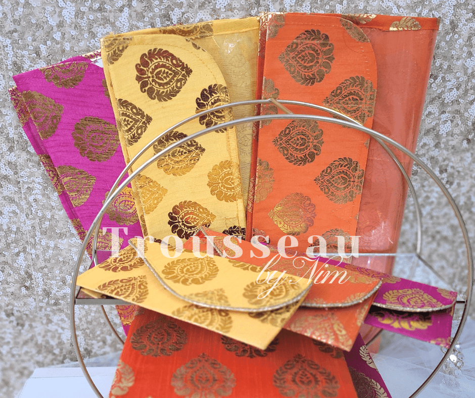 Nims Boutique Orange Paisley Brocade Sari Bag