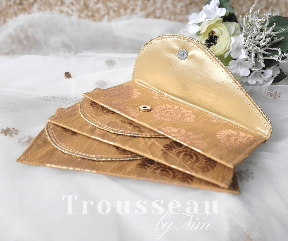 Nims Boutique Gold Paisley Brocade Money Wallets