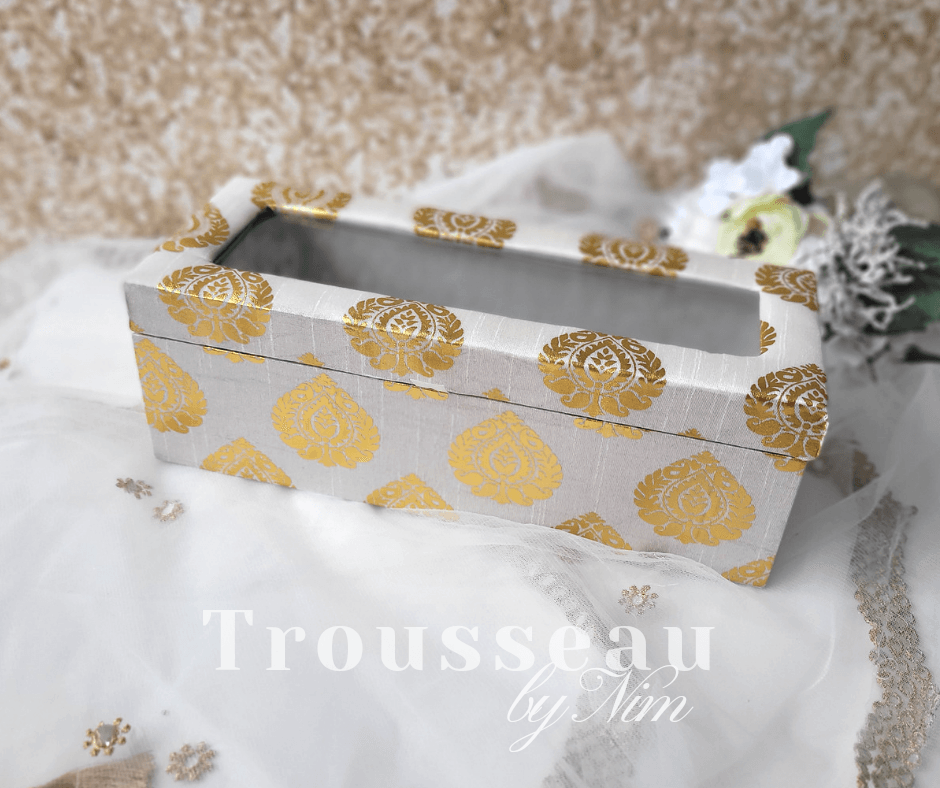 Nims Boutique Ivory Brocade Bangle Box
