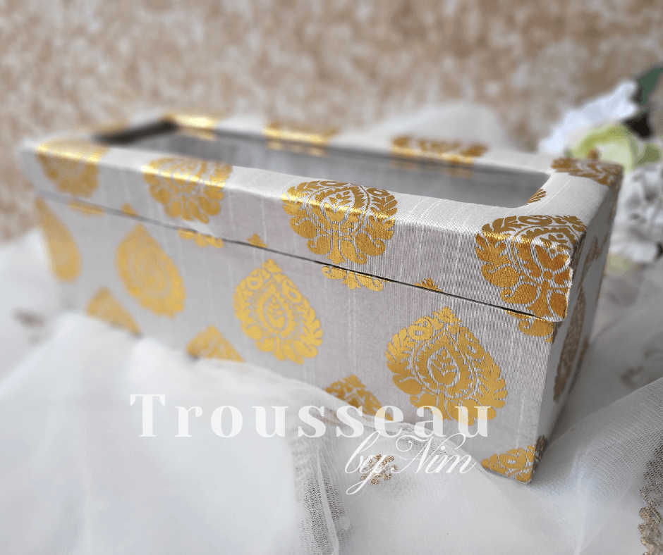Nims Boutique Ivory Brocade Bangle Box