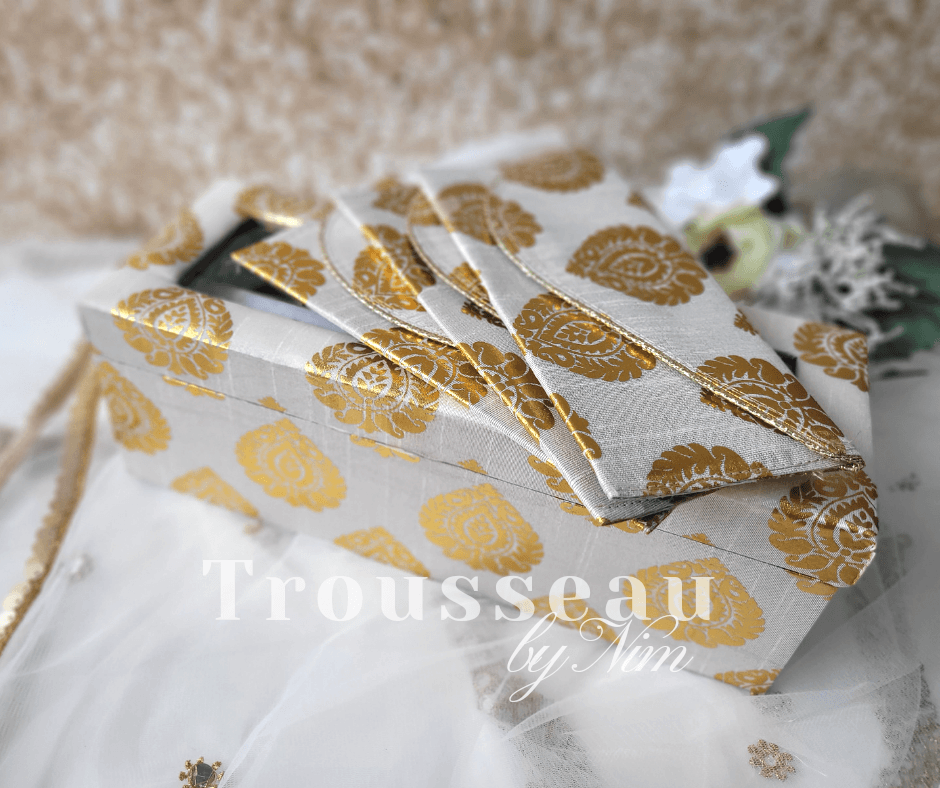Nims Boutique Ivory Brocade Bangle Box