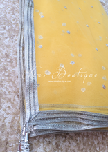 Yellow & Silver Sequin Net Sequin Dupatta/Chunni