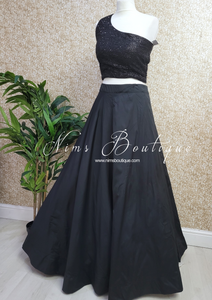 Readymade Black Silk skirt/lehnga (sizes 4-22)